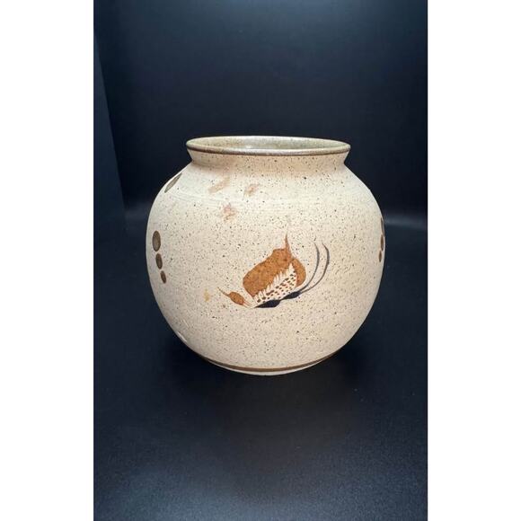 Vintage Handpainted Mexico Tonala Mexican Folk Art Sandstone Pottery Floral Pot - Picture 7 of 8